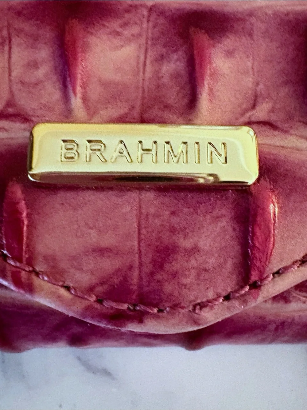 Brahmin Veronica Rouge Blush Leather Envelope Full Size Wallet